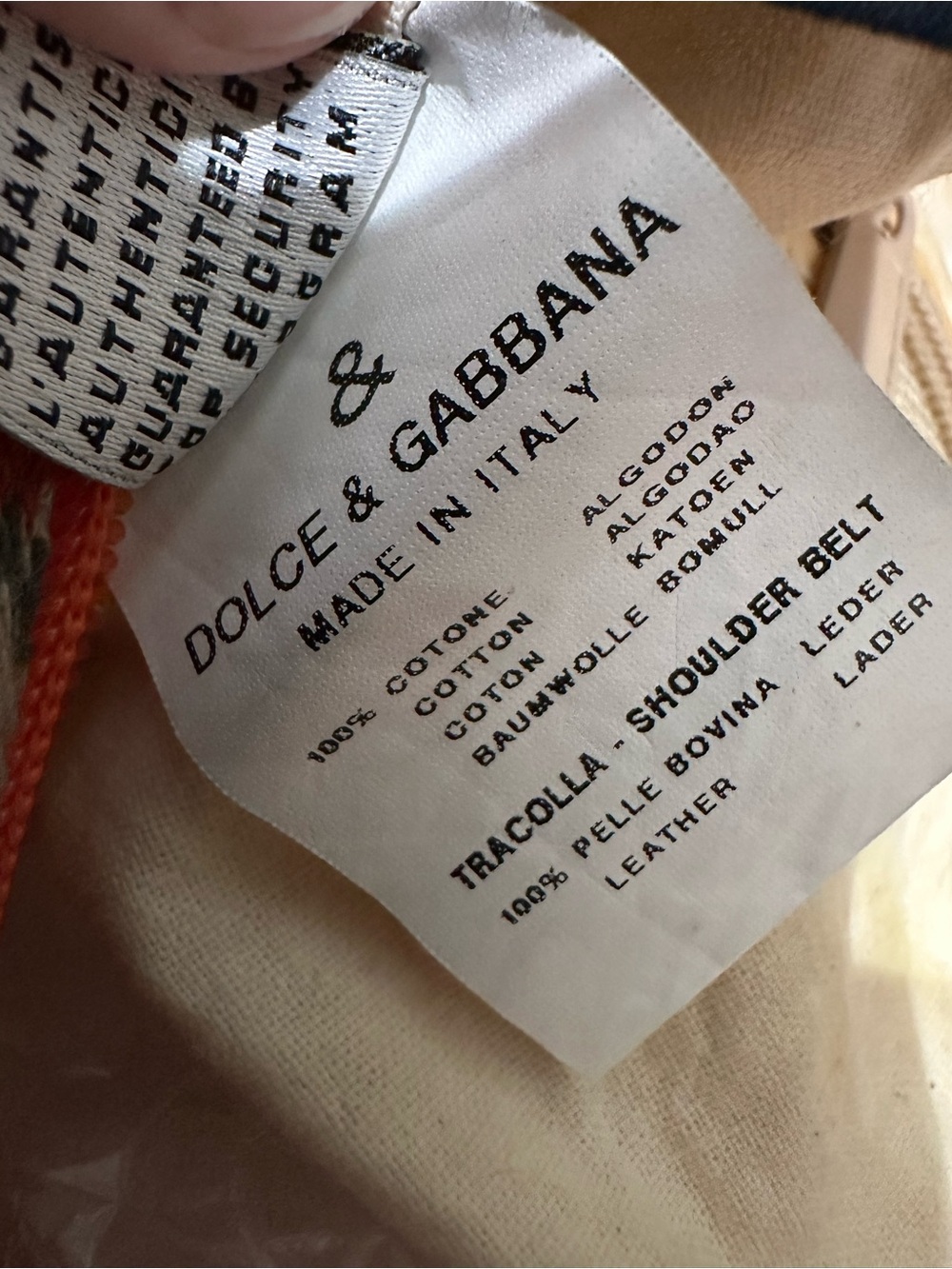 Dolce & Gabbana Floral Canvas Hobo Shoulder Bag Orange Hibiscus Print Italy - Picture 16 of 16